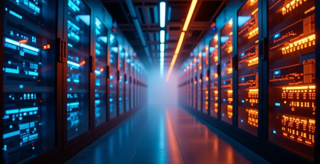 Centre de données sécurisé avec représentation abstraite de la protection par IA