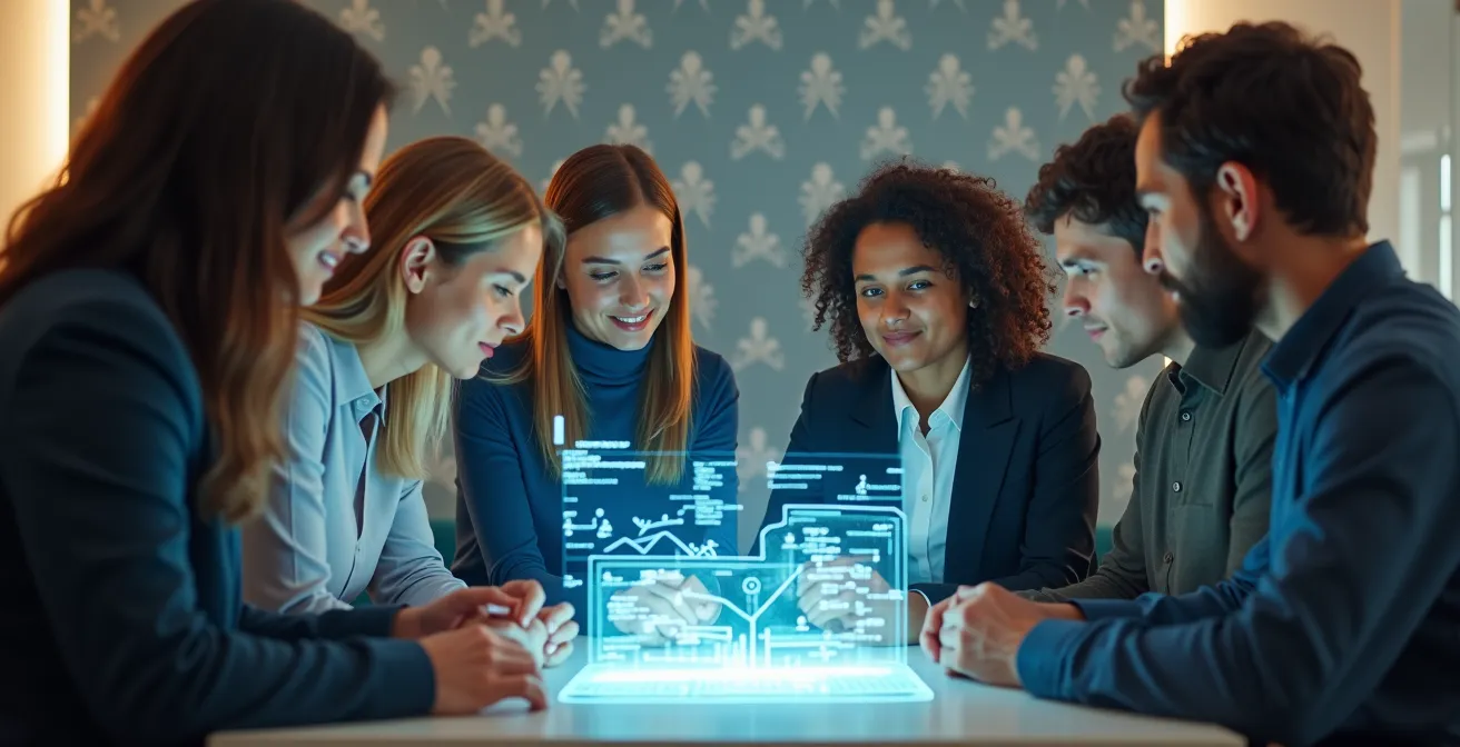 Représentation visuelle de la détection et correction des biais dans les algorithmes d'IA.