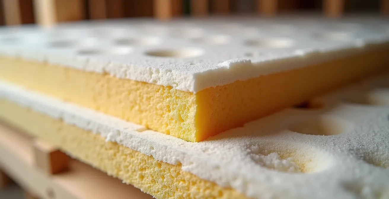 Vue en coupe d'une maison québécoise montrant les différentes couches d'efficacité énergétique